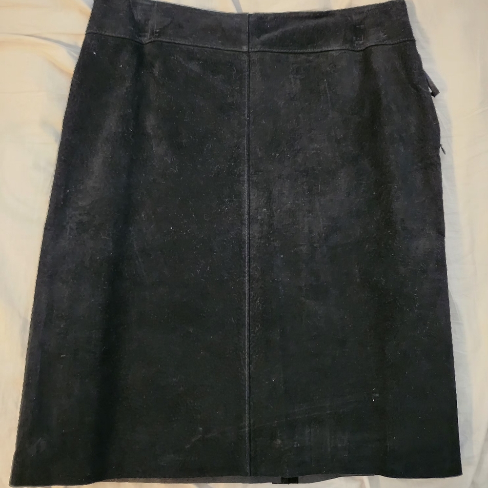 100% Leather Black Skirt